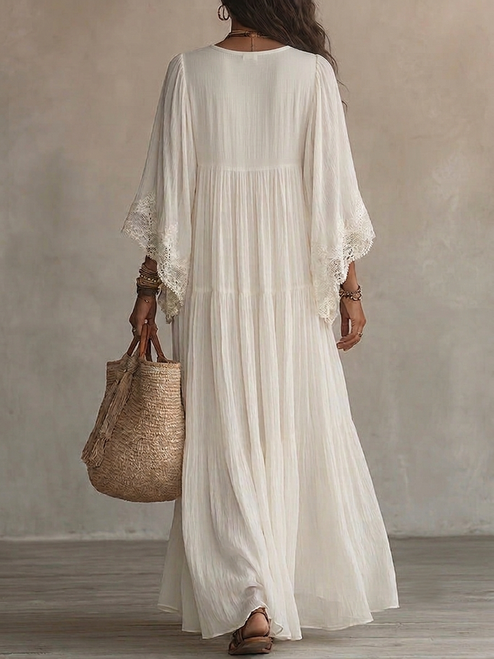 Brielle lace trim V neck maxi dress – image 10