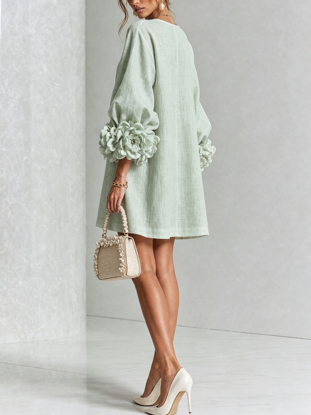 Bridget rose cuff A line dress – image 36