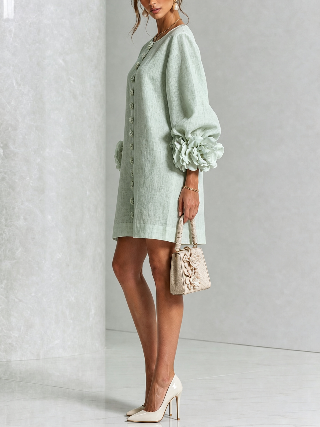 Bridget rose cuff A line dress – image 35