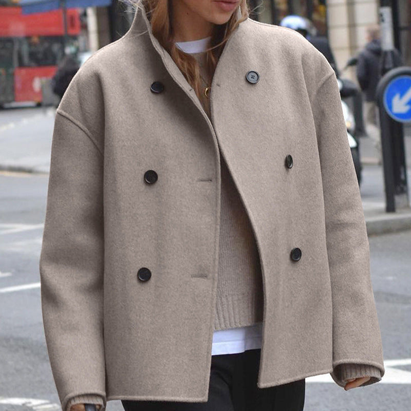 Beatrice double breasted high neck coat – image 12