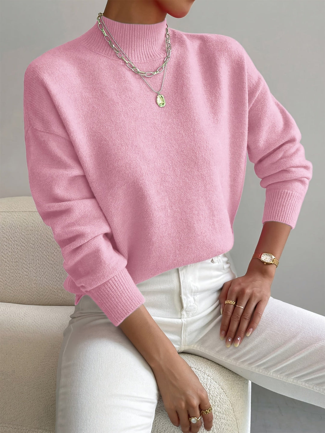Addison oversized mock neck sweater – image 10