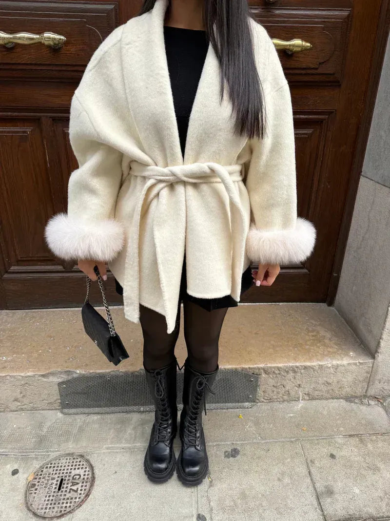 Diana belted oversized wrap coat – image 3