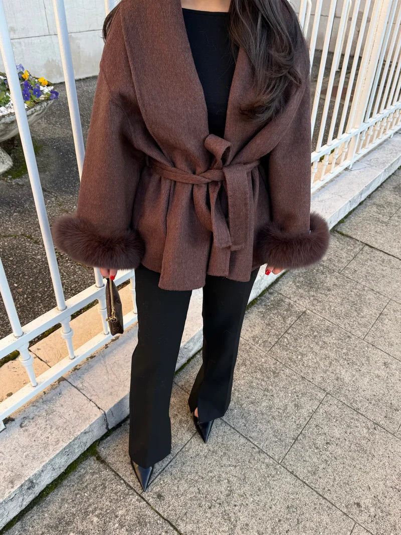 Diana belted oversized wrap coat – image 4