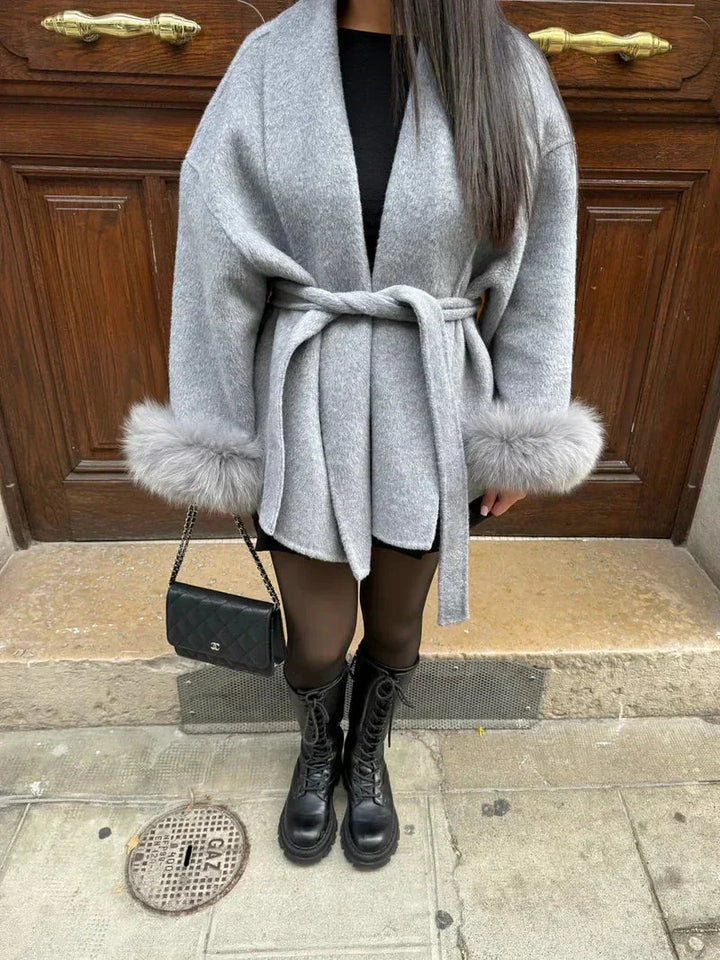 Diana belted oversized wrap coat – image 6