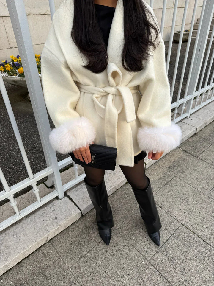Diana belted oversized wrap coat – image 7