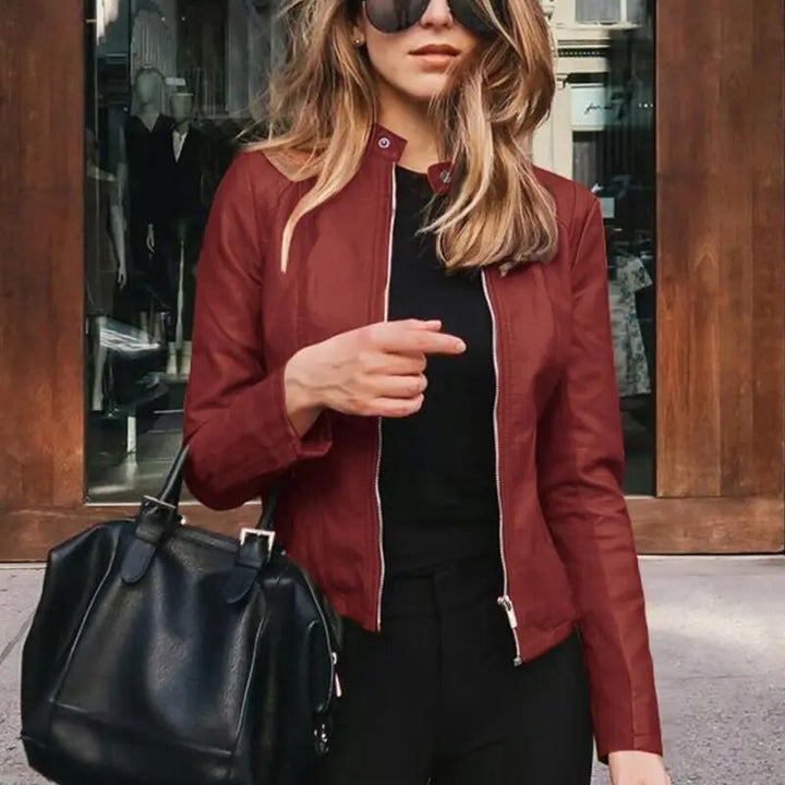 Gianna draped cropped faux leather jacket – image 12