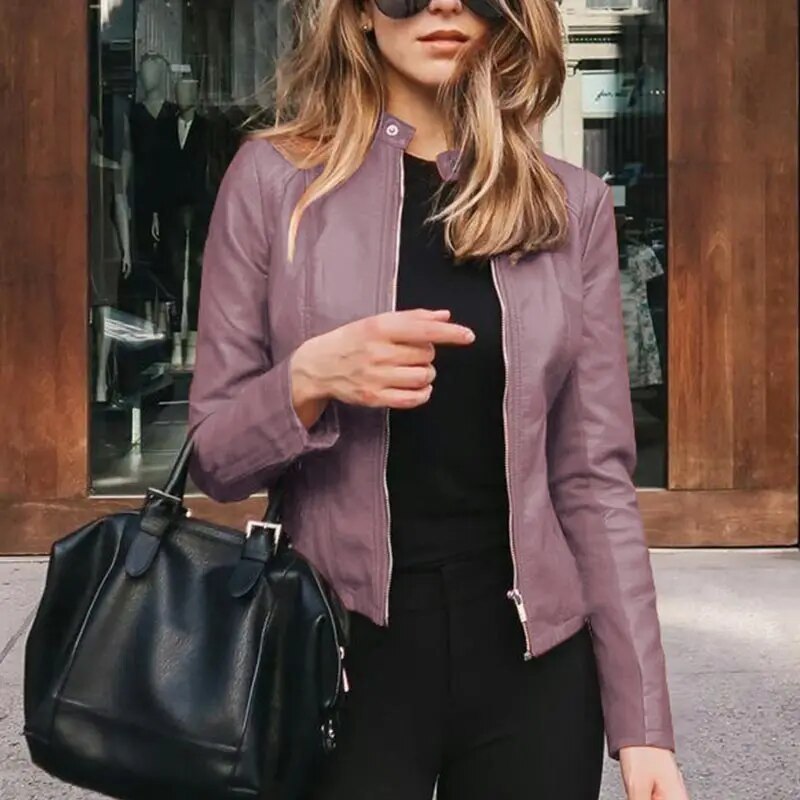 Gianna draped cropped faux leather jacket – image 8