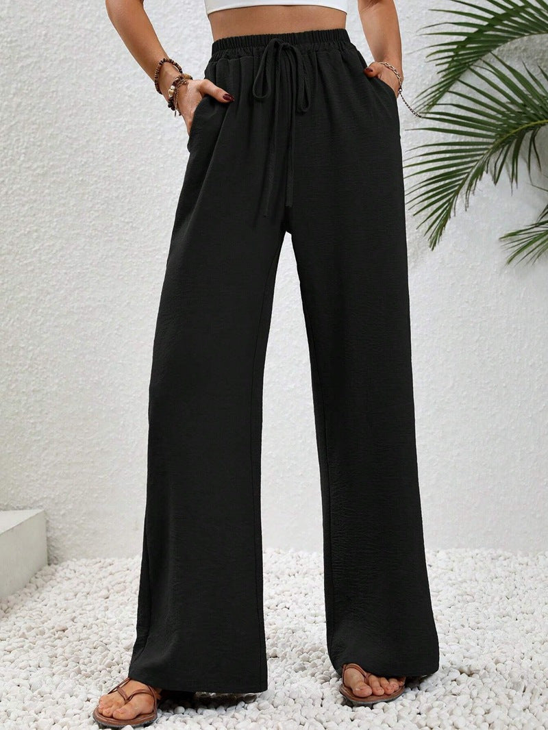 Eliza draped wide leg tailored pants