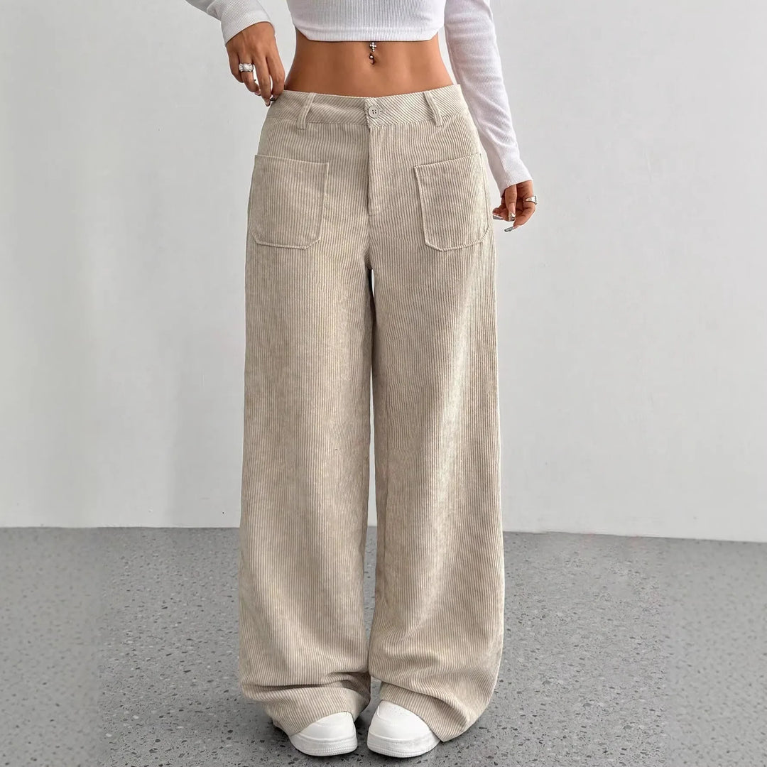 Kamila high waist ribbed wide leg pants – image 2
