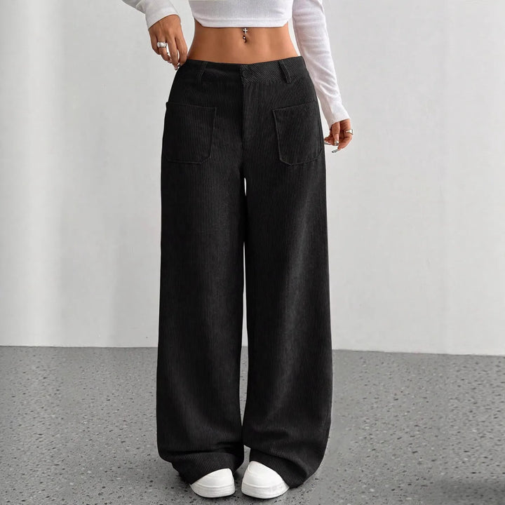 Kamila high waist ribbed wide leg pants – image 4