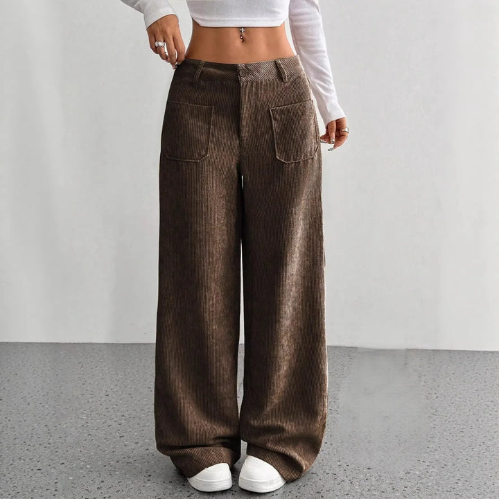 Kamila high waist ribbed wide leg pants – image 3