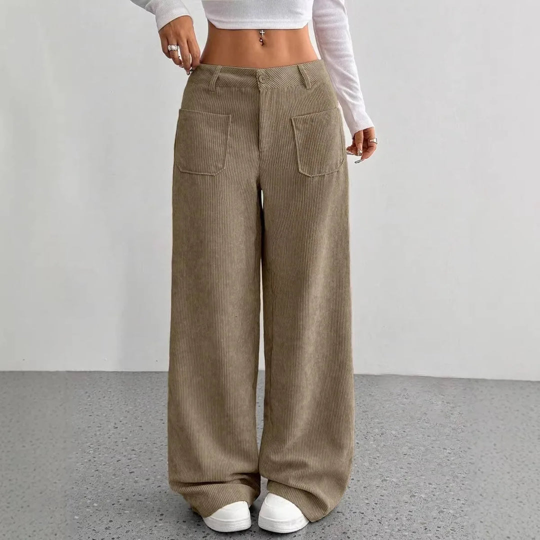 Kamila high waist ribbed wide leg pants – image 6