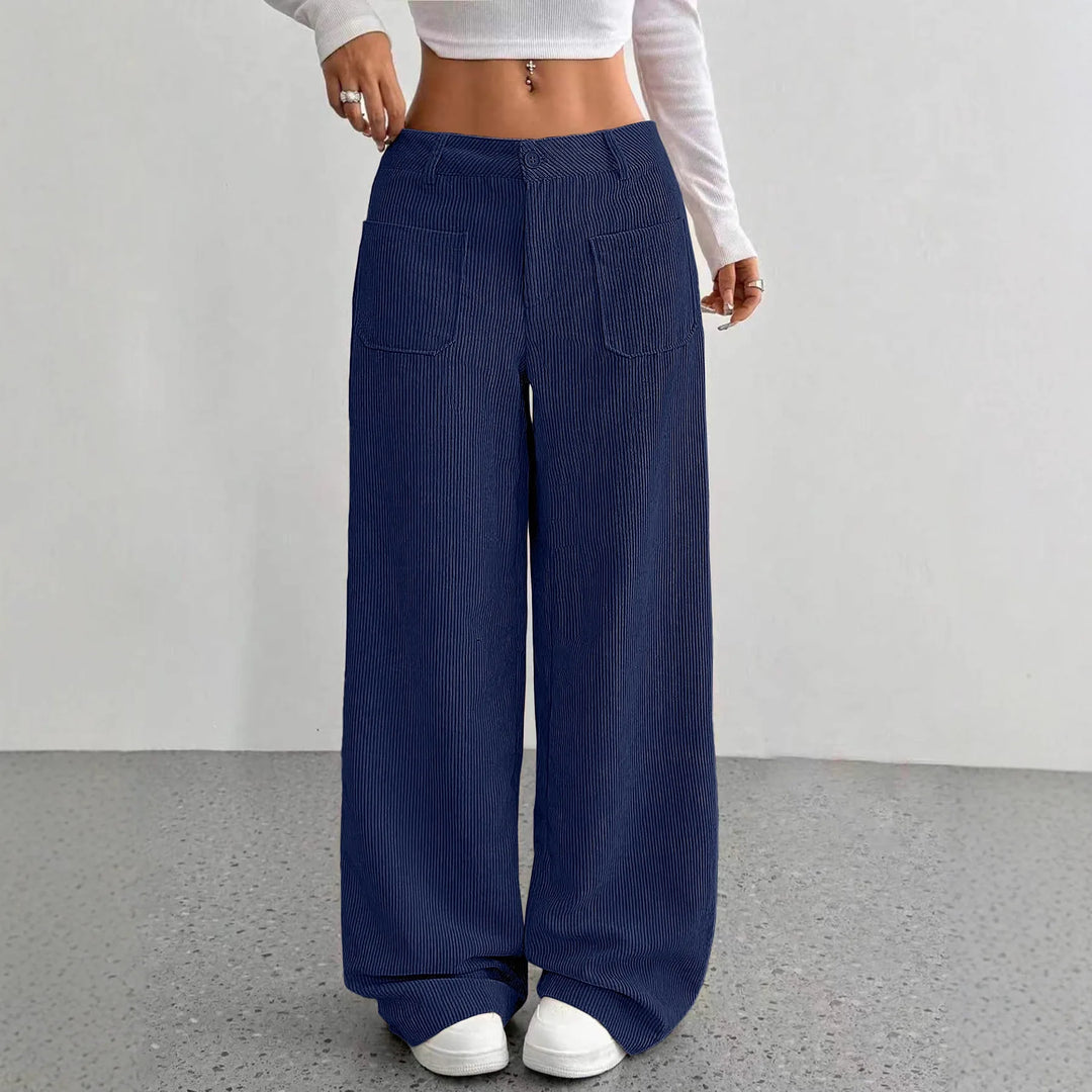Kamila high waist ribbed wide leg pants – image 5