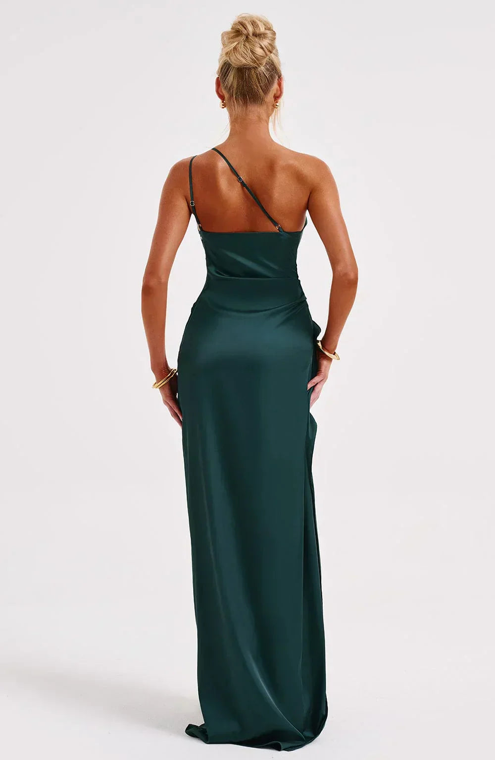 Eden one shoulder satin maxi dress with slit – image 52