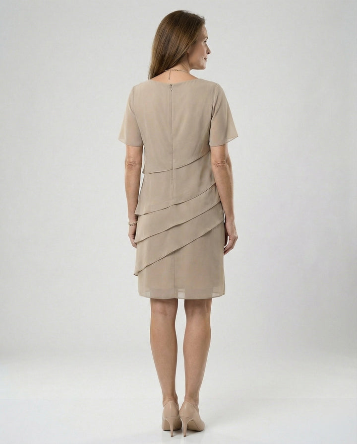 Liesel layered chiffon short sleeve dress – image 4