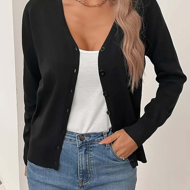 Megan V neck ribbed longline cardigan – image 3