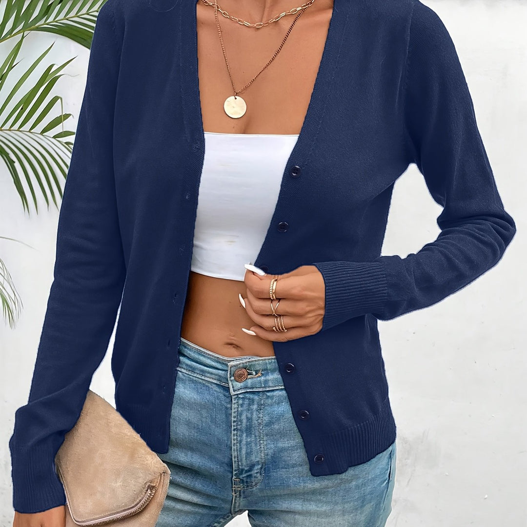 Megan V neck ribbed longline cardigan – image 7