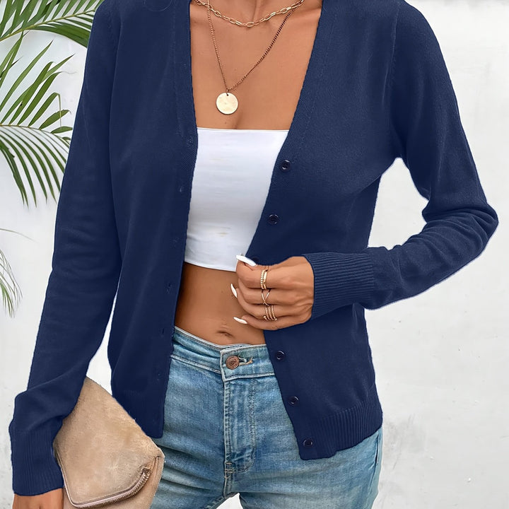 Megan V neck ribbed longline cardigan – image 7