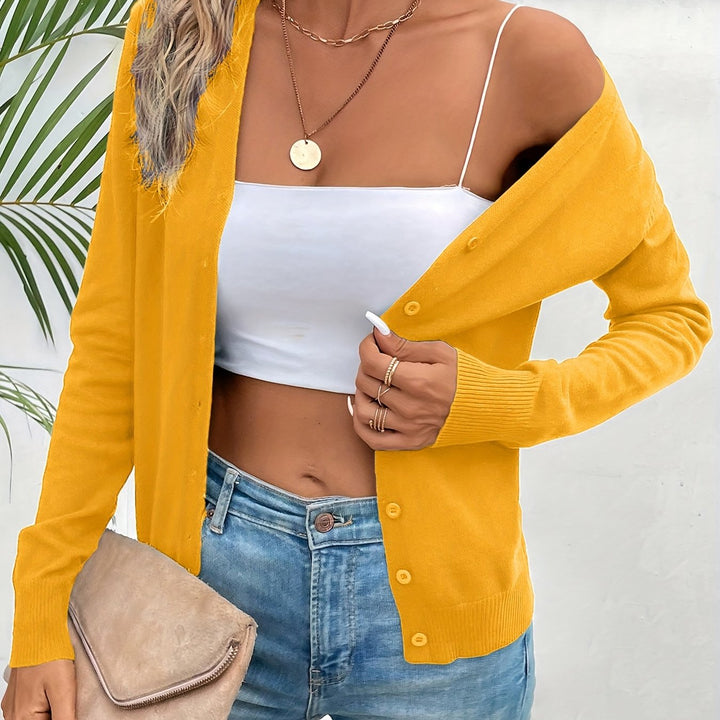 Megan V neck ribbed longline cardigan – image 8