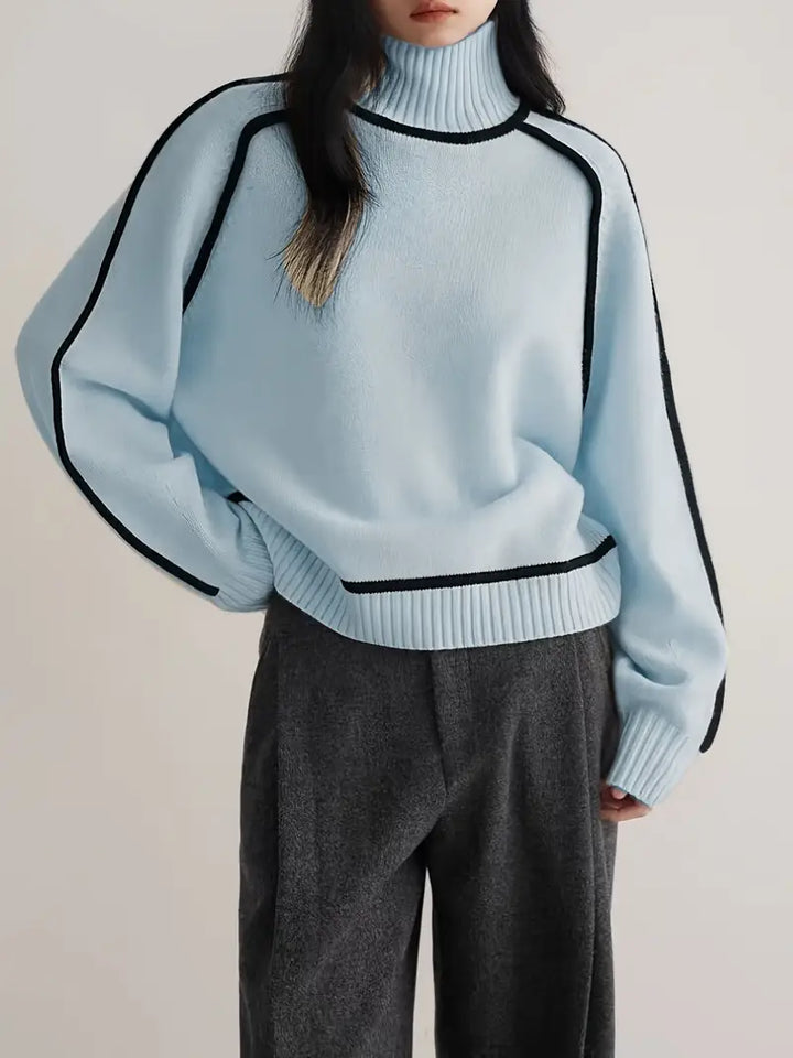 Cecelia contrast piped turtleneck sweater – image 4