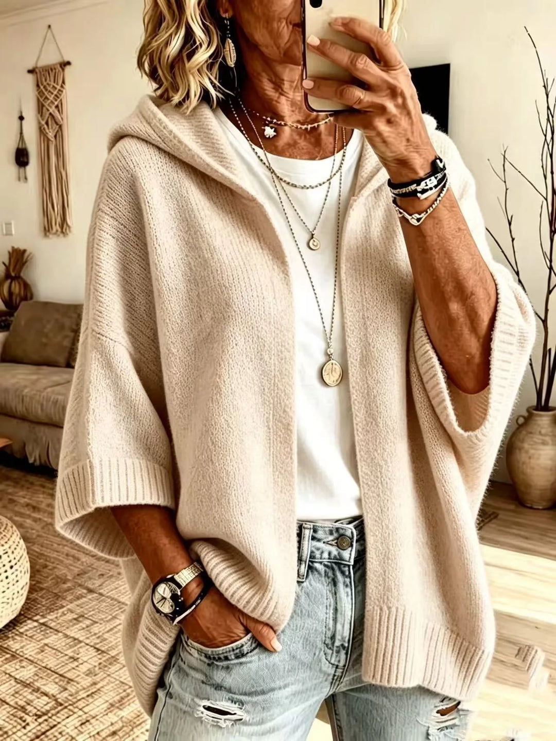 Noemi cozy sweater hoodie cardigan – image 6