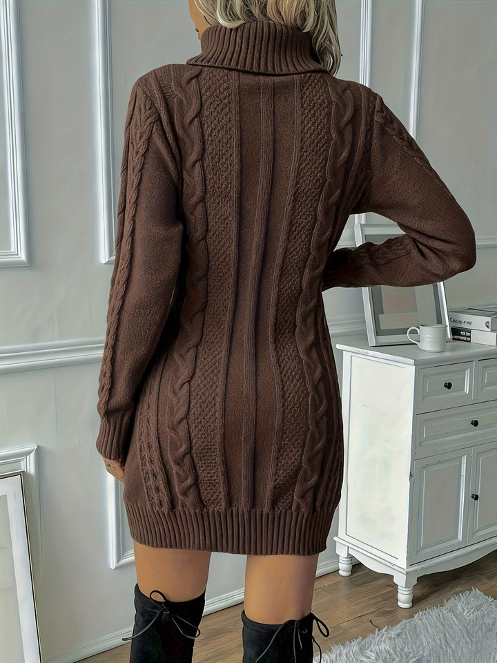 Dana cable knit turtleneck sweater dress – image 10