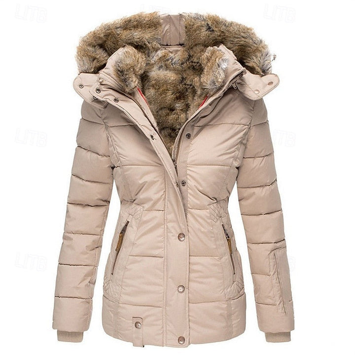 Vilja fitted hooded quilted coat – image 2