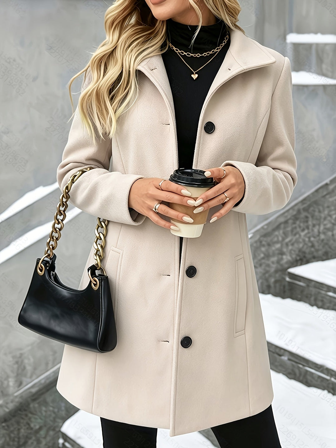 Juliet single breasted long wool coat – image 6