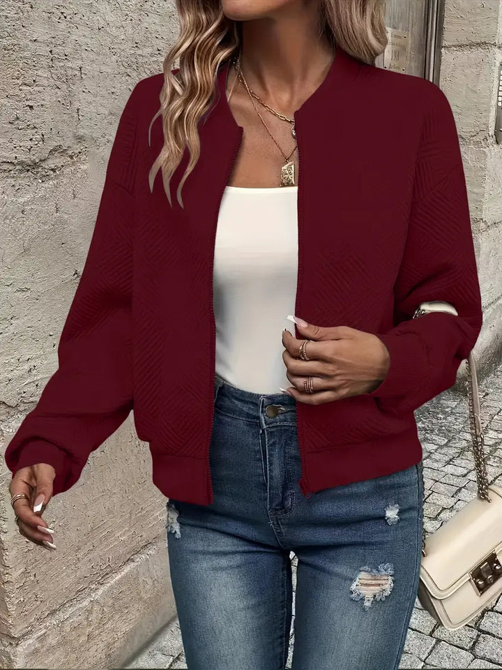 Yvette diamond quilted knit bomber jacket – image 13