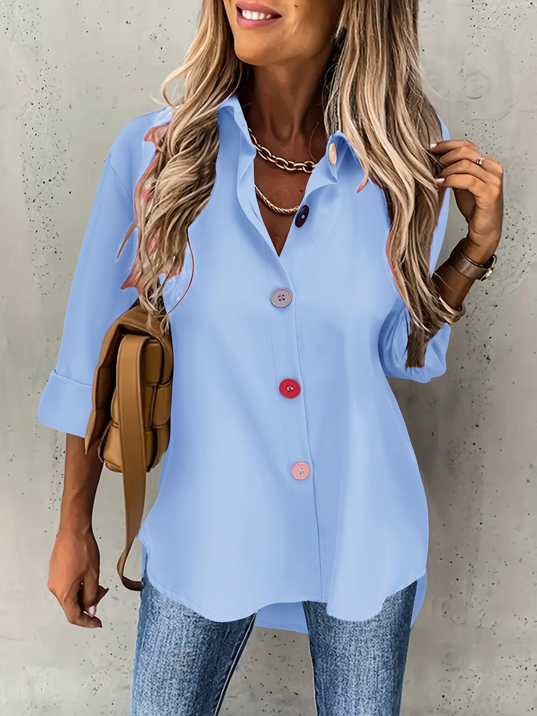 Hollis button front collared blouse – image 14