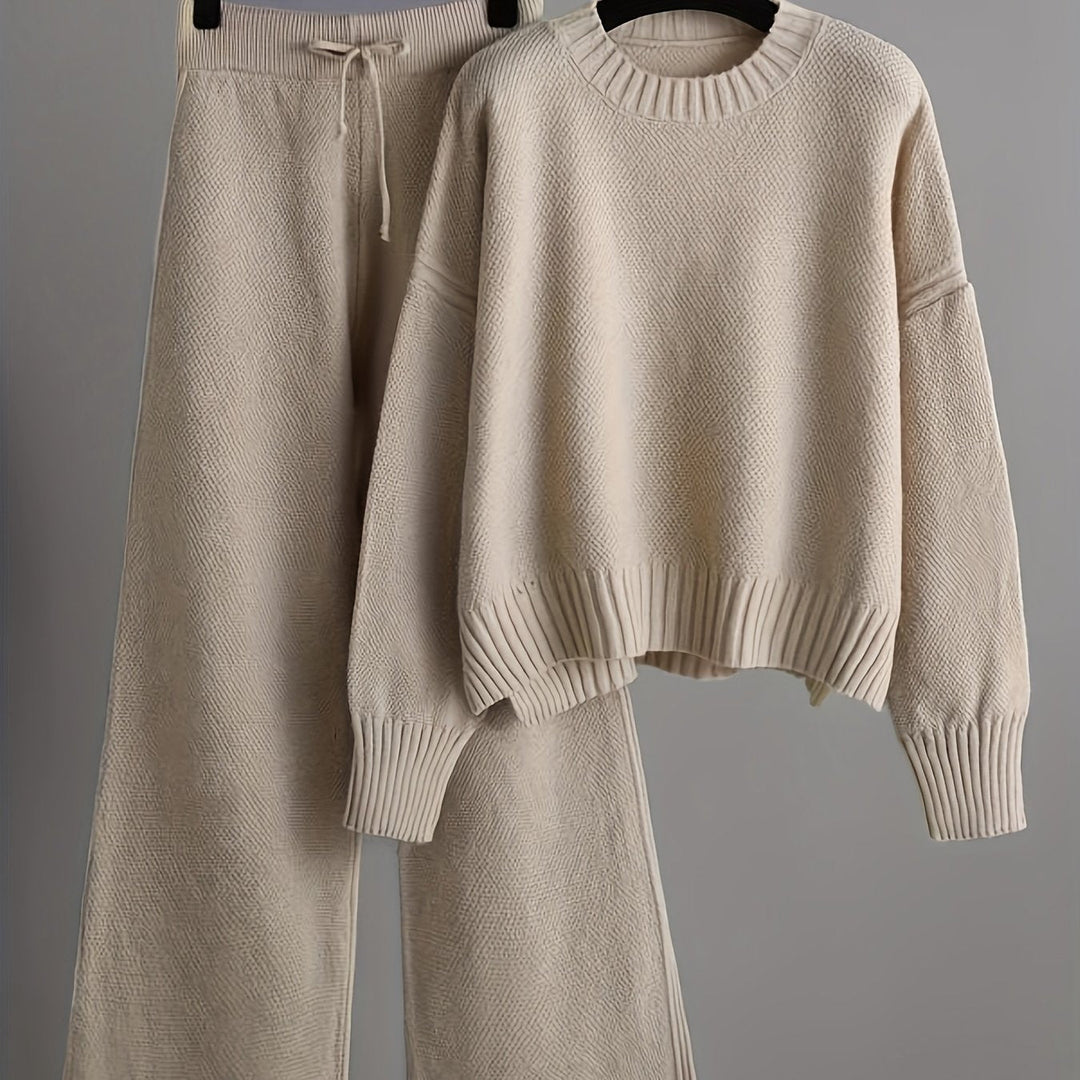 Vada textured knit wide leg pants set – image 16