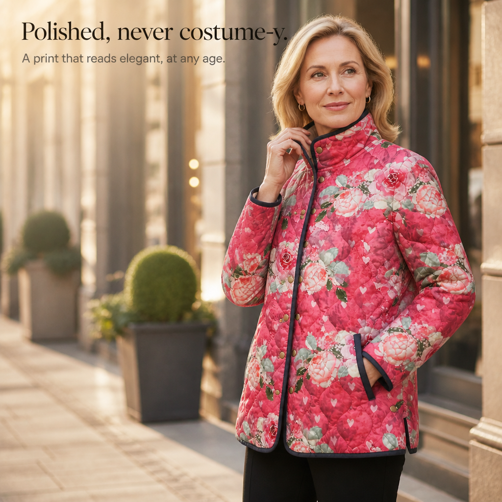 Paisley floral print quilted puffer jacket – image 9