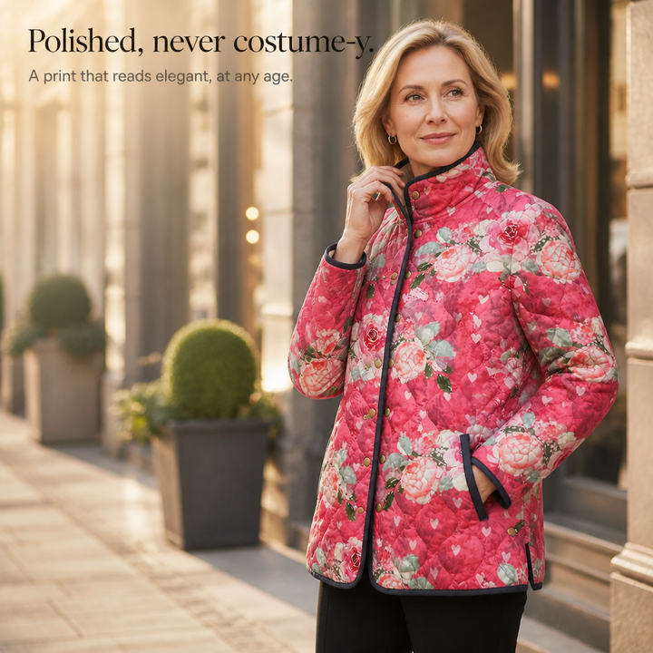 Paisley floral print quilted puffer jacket – image 9