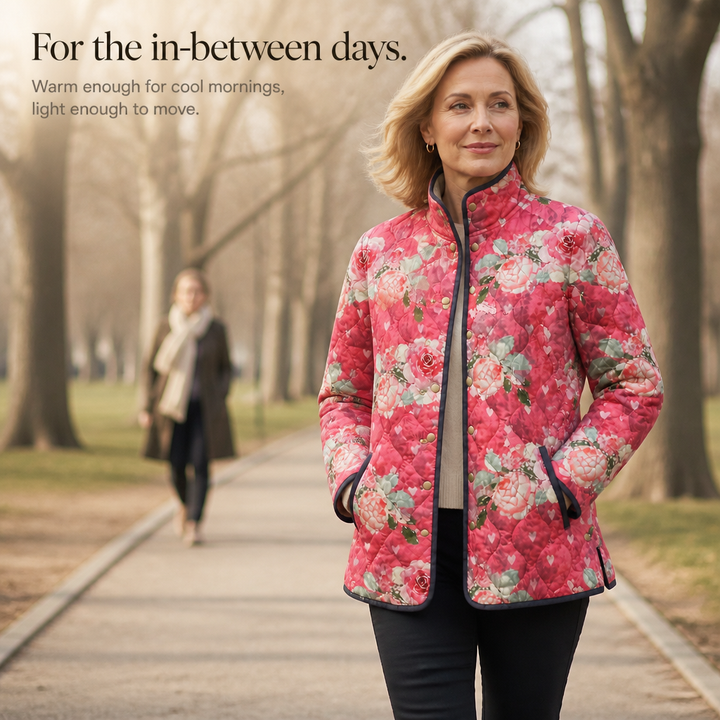 Paisley floral print quilted puffer jacket – image 10