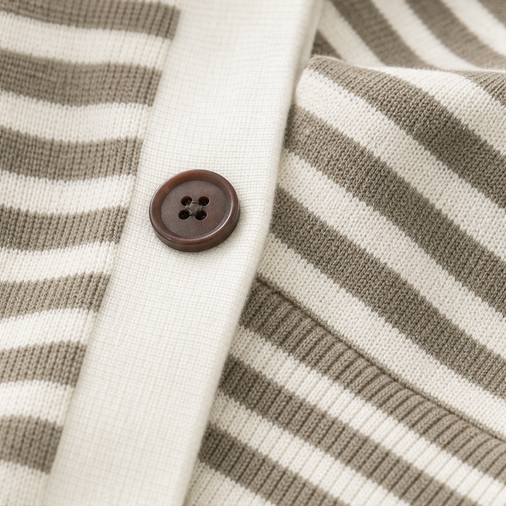 Zinnia striped collared button front cardigan – image 8