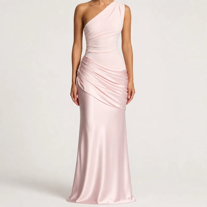 Fernanda one shoulder satin column maxi dress – image 3