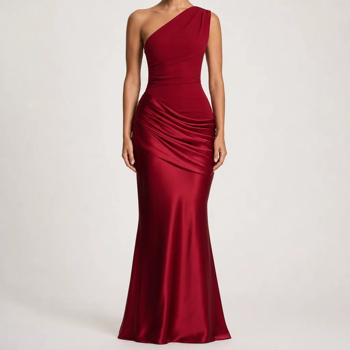 Fernanda one shoulder satin column maxi dress – image 2