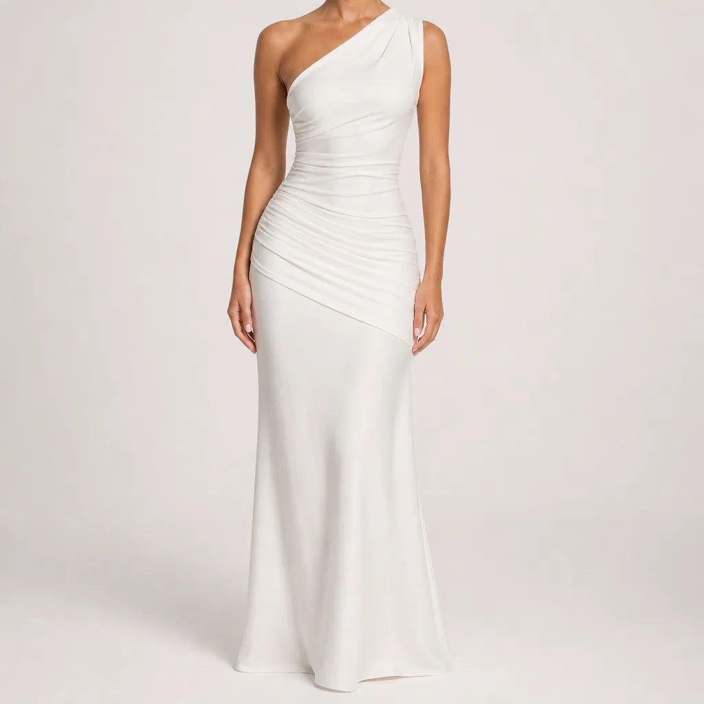 Fernanda one shoulder satin column maxi dress – image 4