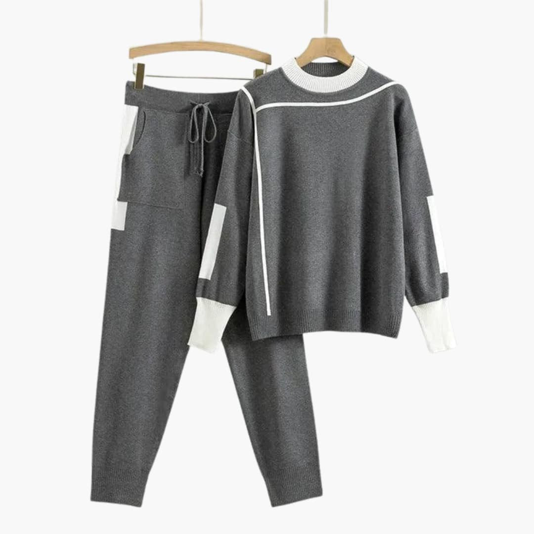 Emma high neck knit sweater and pants set