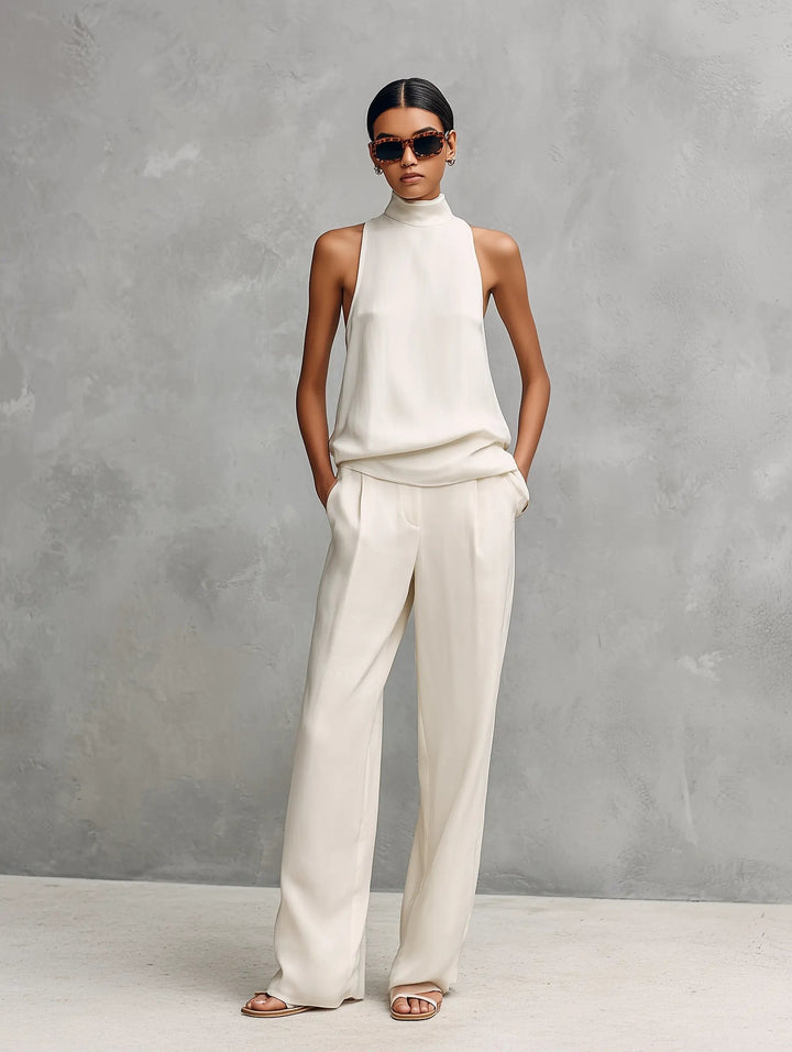 Casilda sleeveless high neck top and pants set – image 3