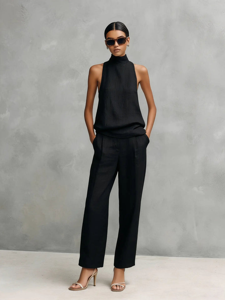 Casilda sleeveless high neck top and pants set – image 4
