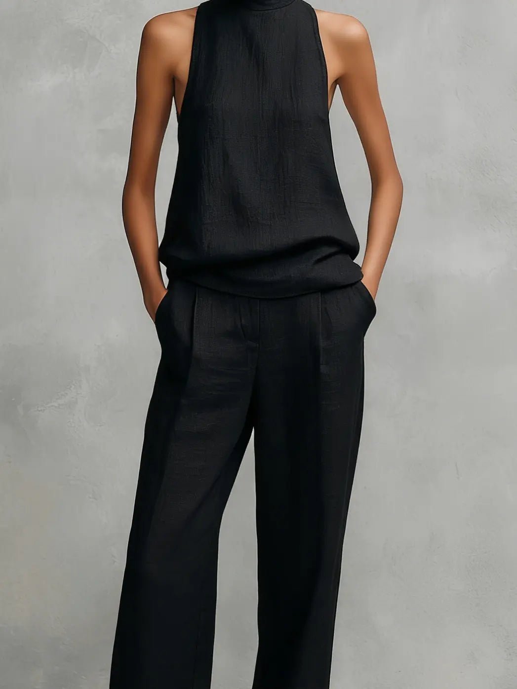 Casilda sleeveless high neck top and pants set – image 5