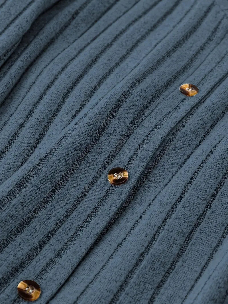 Maya ribbed v neck button front sweater dress – image 3