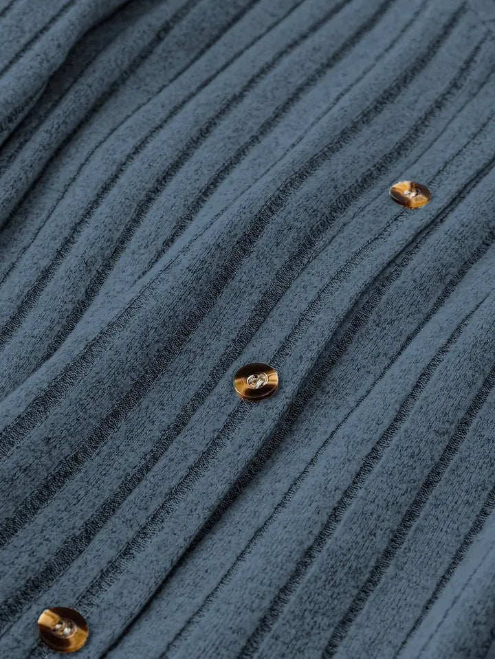 Maya ribbed v neck button front sweater dress – image 3