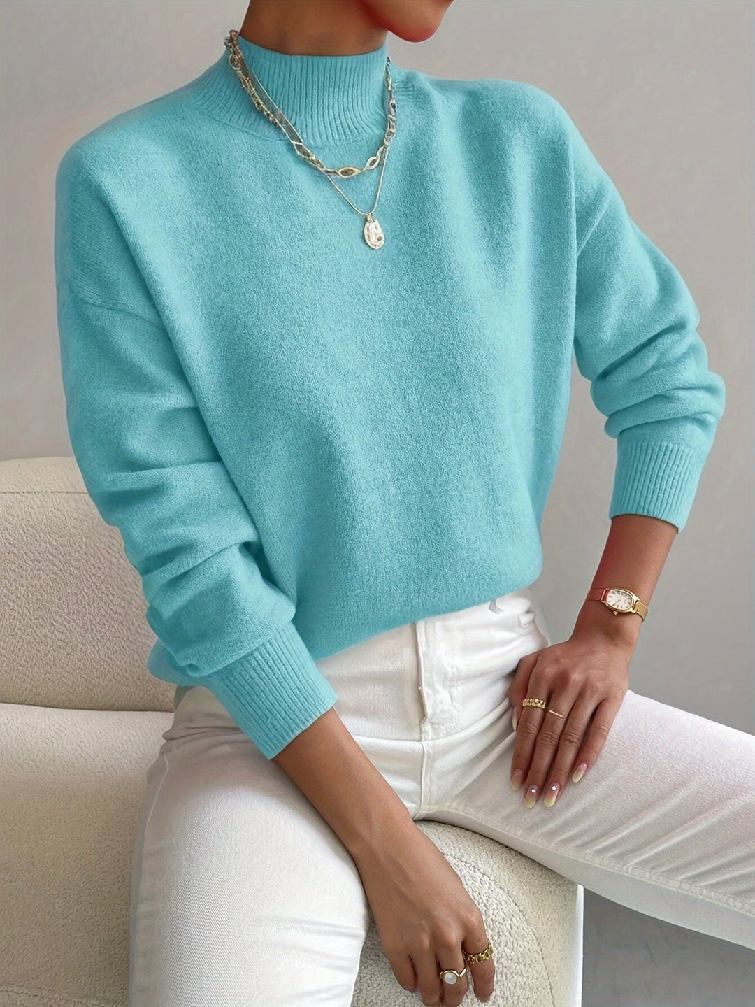 Addison oversized mock neck sweater – image 8
