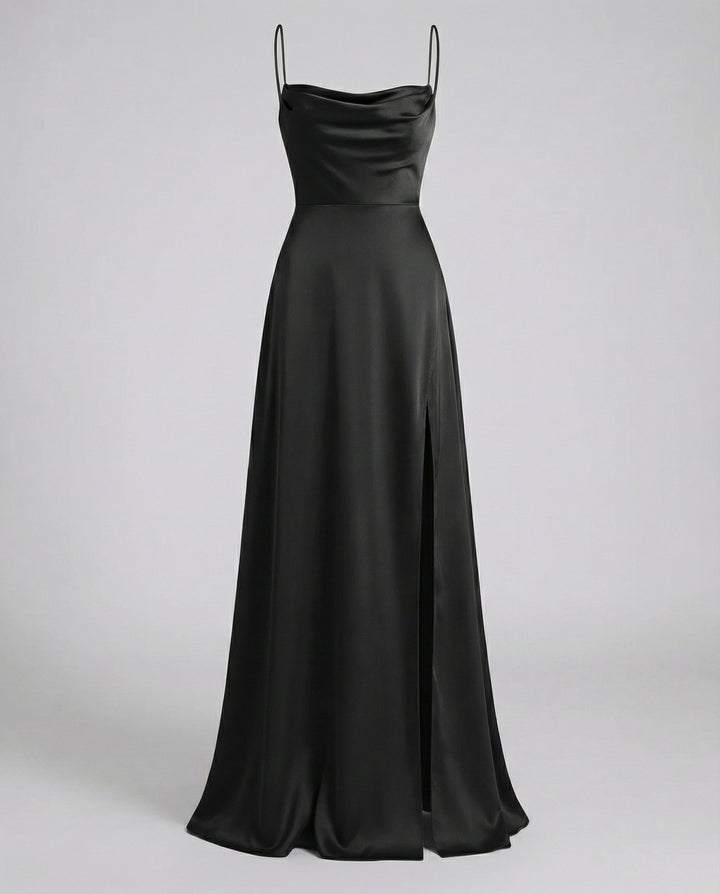 Oaklyn flowy cowl neck maxi dress with slit – image 11