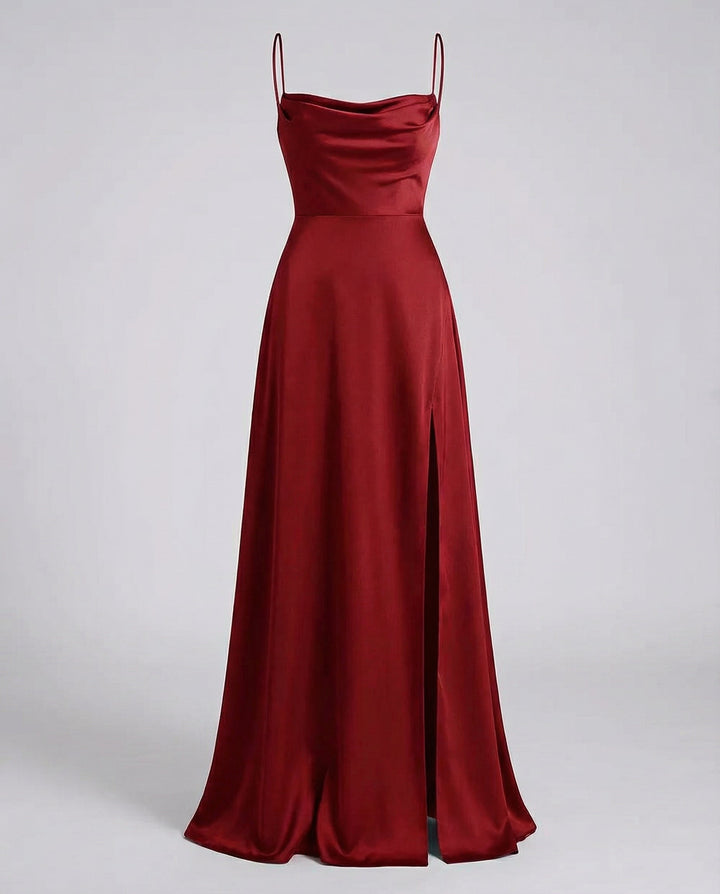 Oaklyn flowy cowl neck maxi dress with slit – image 4
