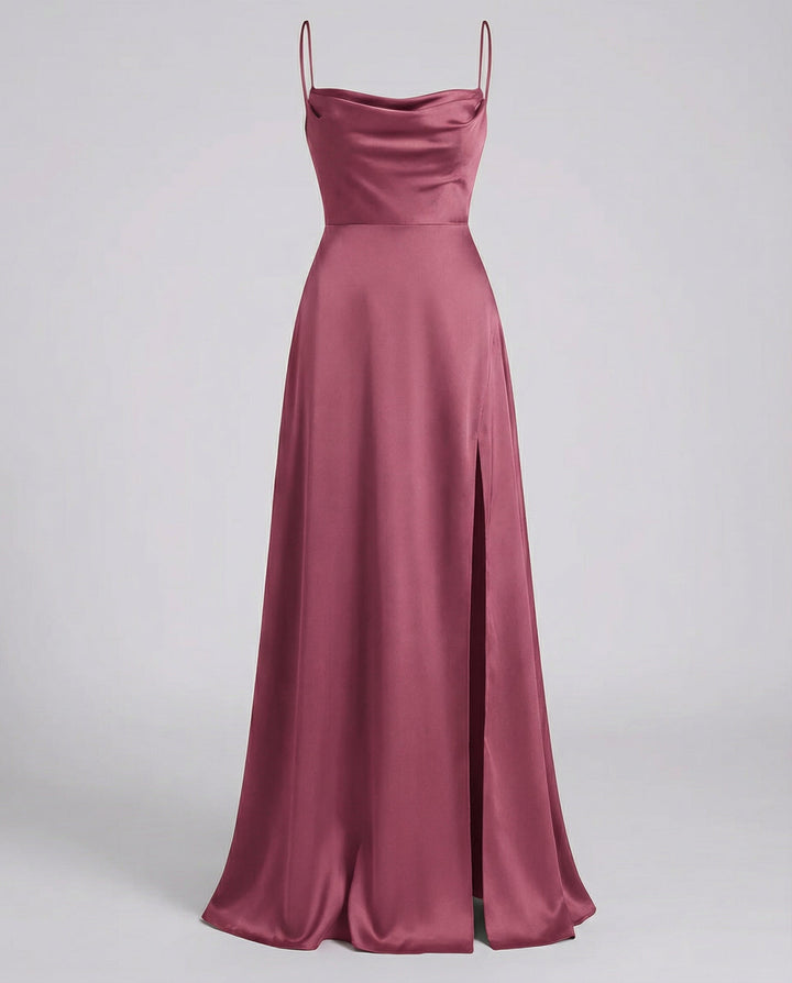 Oaklyn flowy cowl neck maxi dress with slit – image 8