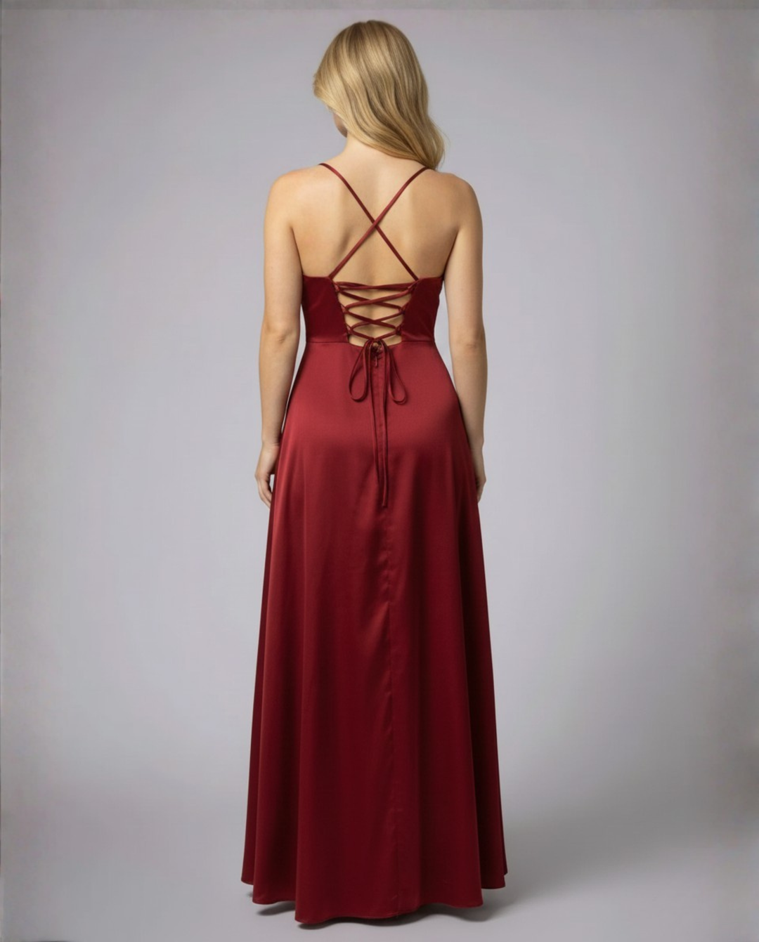 Oaklyn flowy cowl neck maxi dress with slit – image 2