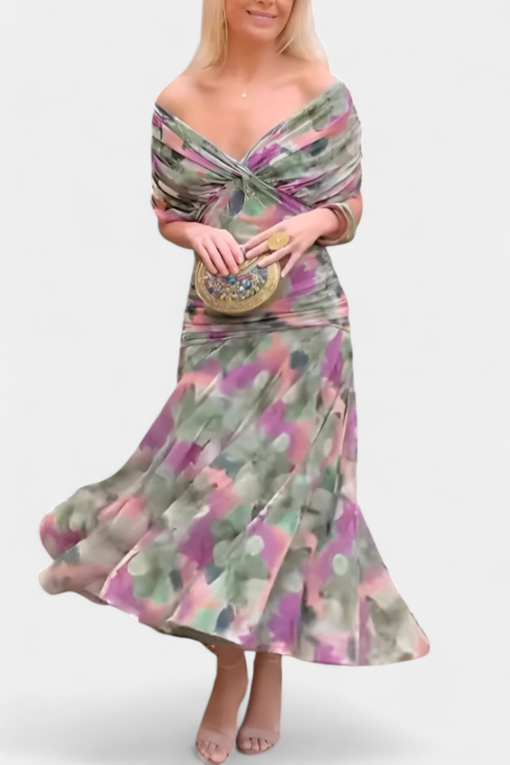 Jolie off shoulder twist front maxi dress – image 5